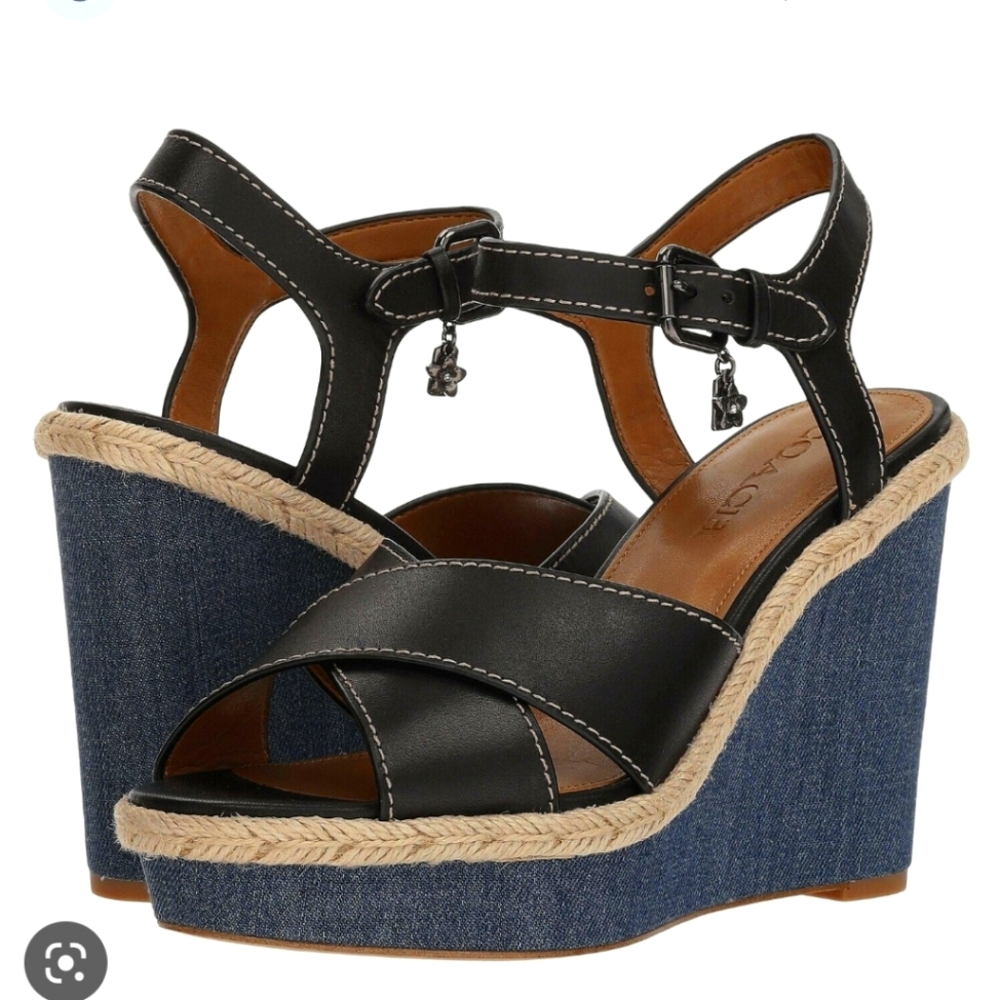 Coach Eaton sandal black size 10